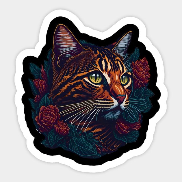 Cat Breed - Toyger Cat Sticker by ImaginativeInkPOD